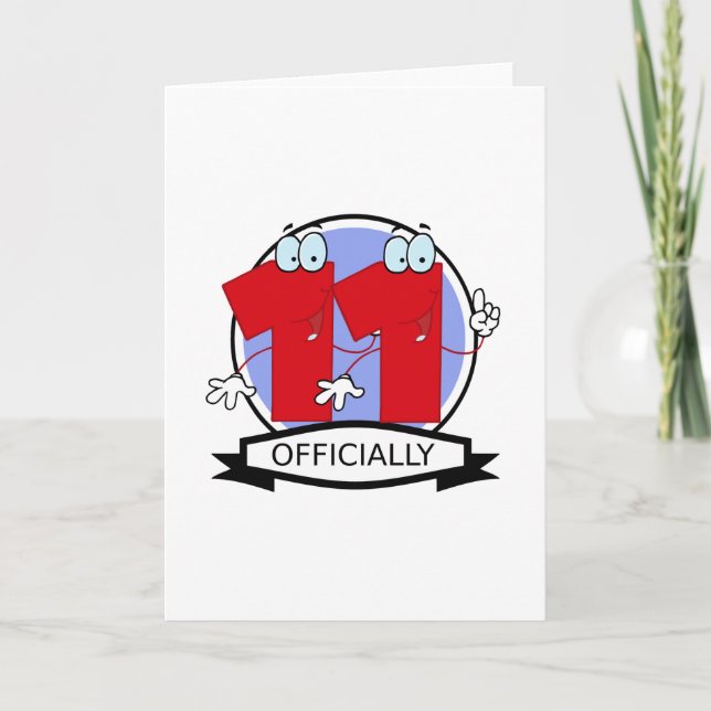 Officially 11 Birthday Banner Card (Front)