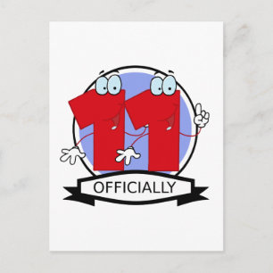 Officially 11 Birthday Banner Postcard