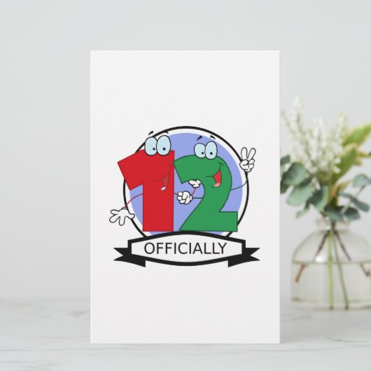 Officially 12 Birthday Banner (Standing Front)