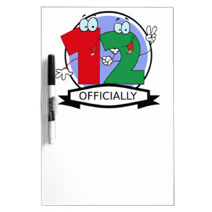 Officially 12 Birthday Banner Dry Erase Board