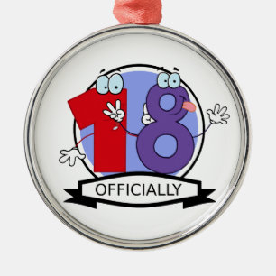 Officially 18 Birthday Banner Metal Ornament