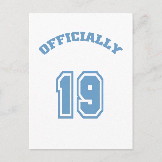 Officially 19 postcard (Front)