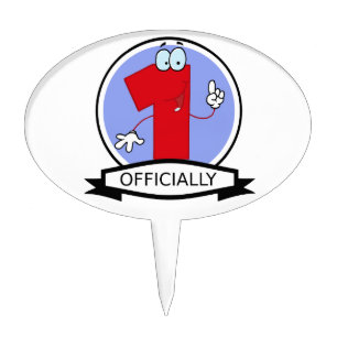 Officially 1 Birthday Banner Cake Topper