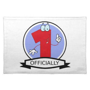 Officially 1 Birthday Banner Cloth Placemat