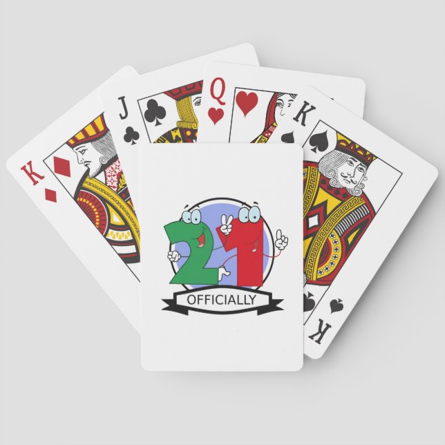 Officially 21 Birthday Logo Poker Cards (Back)