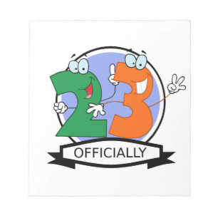 Officially 23 Birthday Logo Notepad
