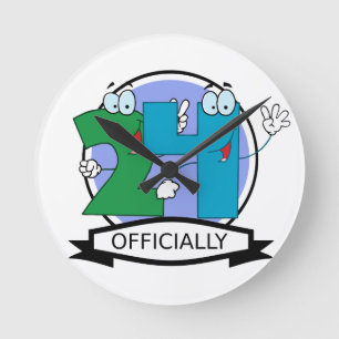 Officially 24 Birthday Logo Round Clock