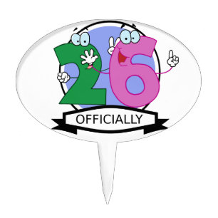 Officially 26 Birthday Logo Cake Topper