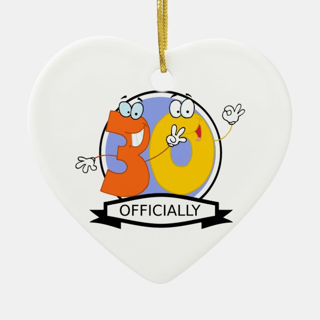 Officially 30 Birthday Banner Ceramic Ornament (Front)