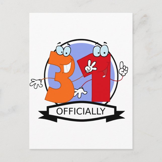 Officially 31 Birthday Banner Postcard (Front)