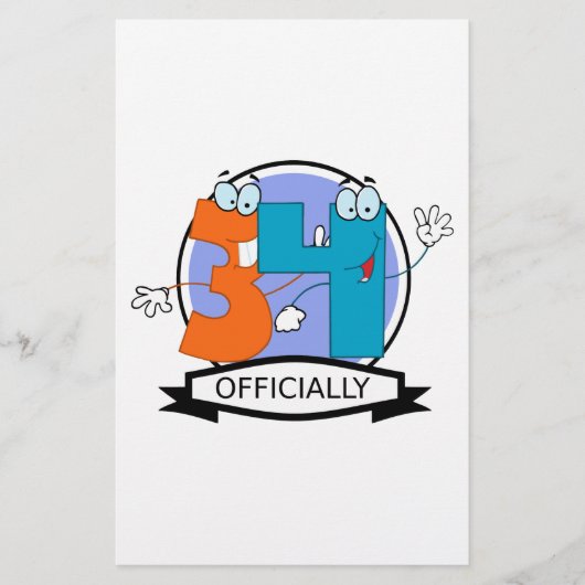 Officially 34 Birthday Logo (Front)