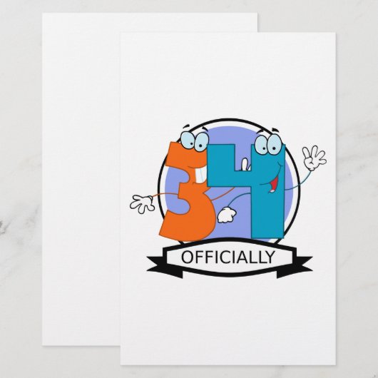 Officially 34 Birthday Logo (Front/Back)
