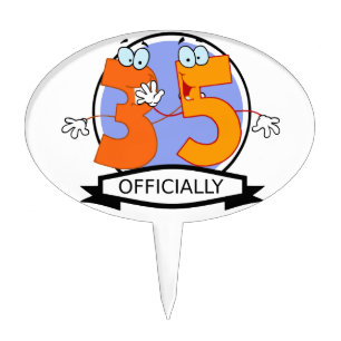 Officially 35 Birthday Logo Cake Topper