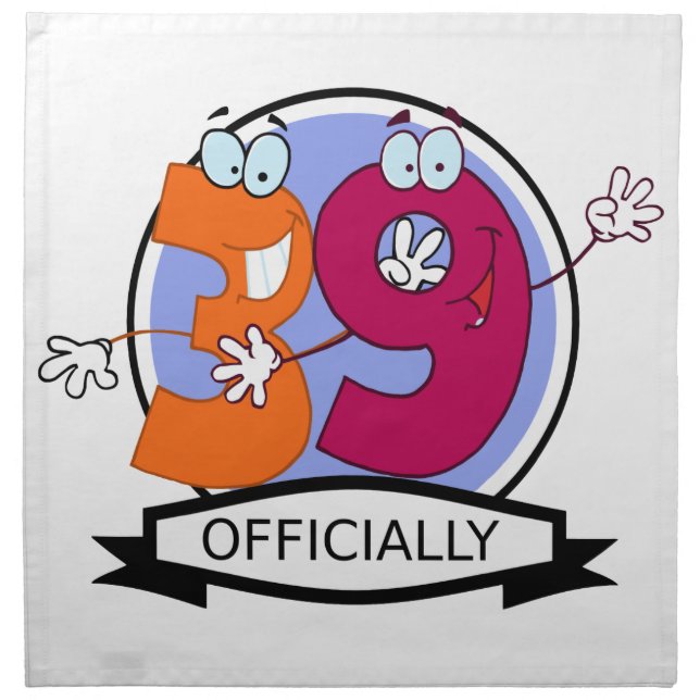 Officially 39 Birthday Banner Napkin (Front)