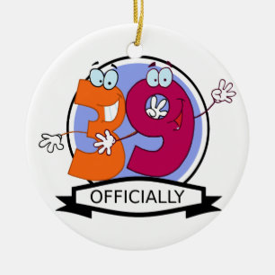 Officially 39 Birthday Logo Ceramic Ornament