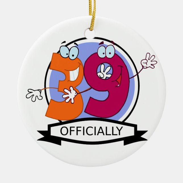 Officially 39 Birthday Logo Ceramic Ornament (Front)