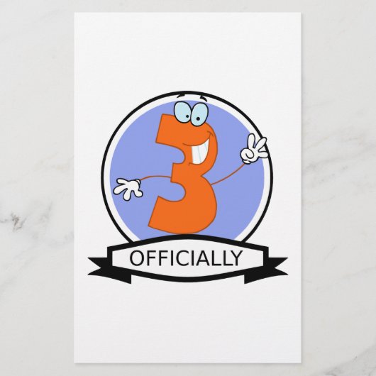 Officially 3 Birthday Banner (Front)