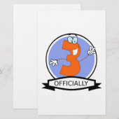 Officially 3 Birthday Banner (Front/Back)