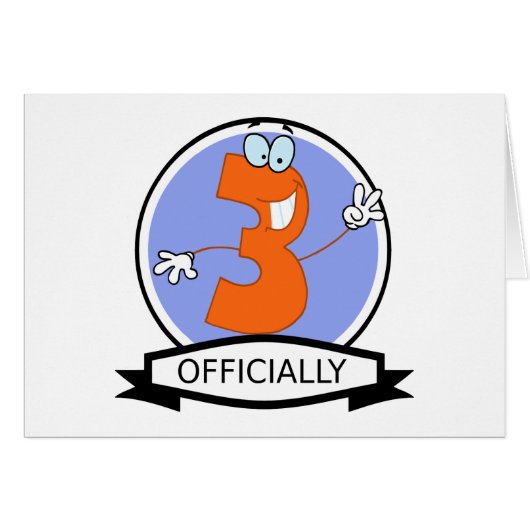 Officially 3 Birthday Banner (Front Horizontal)