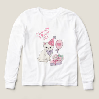 Officially 3 Years Old Cute Cat Girls Birthday T Tri-Blend Shirts