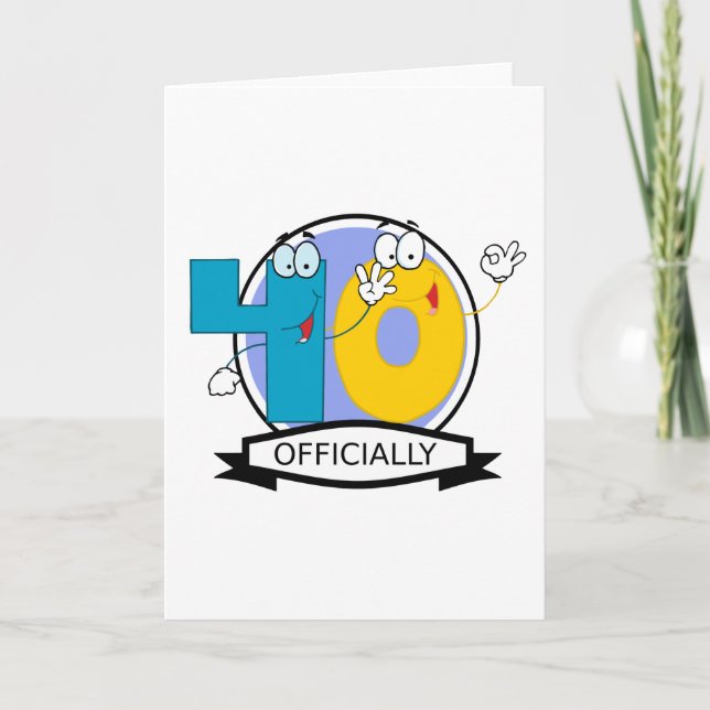 Officially 40 Birthday Banner Card (Front)