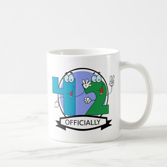 Officially 42 Birthday Banner Coffee Mug (Right)