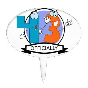 Officially 43 Birthday Banner Cake Topper