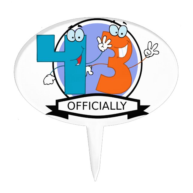 Officially 43 Birthday Banner Cake Topper (Front)