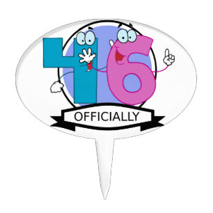 Officially 46 Birthday Banner Cake Topper