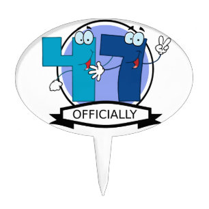 Officially 47 Birthday Banner Cake Topper