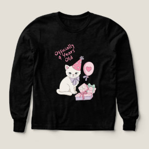 Officially 4 Years Old Cute Cat Girls Birthday T-S Tri-Blend Shirts