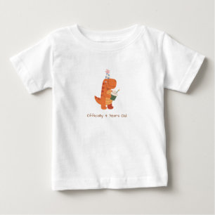 Officially 4 Years Old Dinosaur Boys Birthday T-Sh Baby T-Shirt