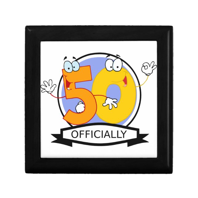 Officially 50 Birthday Banner Keepsake Box (Front)