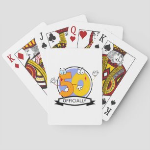 Officially 50 Birthday Banner Poker Cards