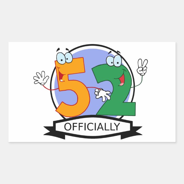 Officially 52 Birthday Banner Rectangular Sticker (Front)
