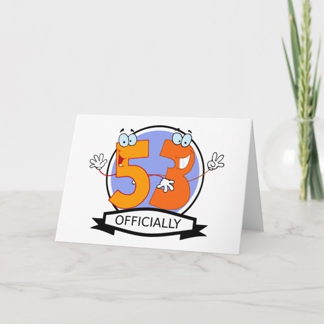 Officially 53 Birthday Banner Card (Front)