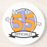 Officially 55 Birthday Banner Coaster<br><div class="desc">Officially 55 Birthday Banner.</div>