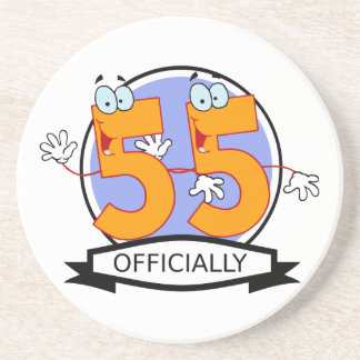 Officially 55 Birthday Banner Coaster