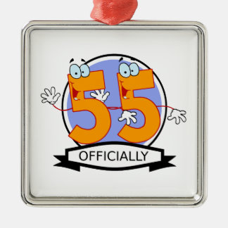 Officially 55 Birthday Banner Metal Ornament