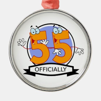 Officially 55 Birthday Banner Metal Ornament