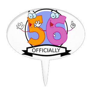 Officially 56 Birthday Banner Cake Topper