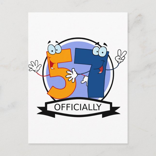 Officially 57 Birthday Logo Postcard (Front)