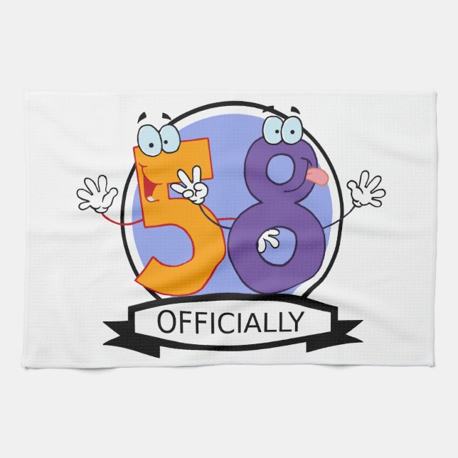 Officially 58 Birthday Banner Towel (Horizontal)
