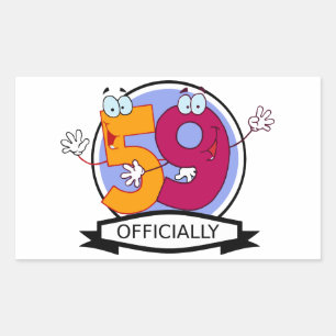 Officially 59 Birthday Banner Rectangular Sticker