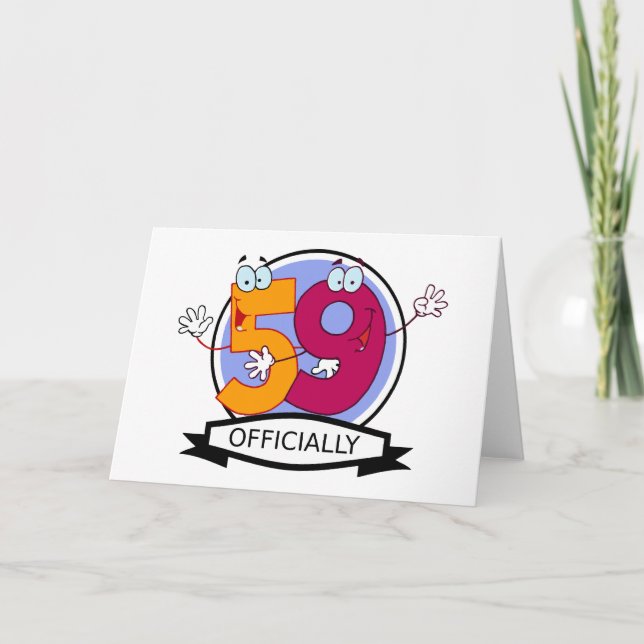 Officially 59 Birthday Logo Card (Front)