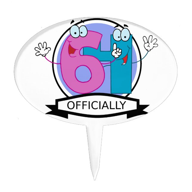 Officially 64 Birthday Banner Cake Topper (Front)