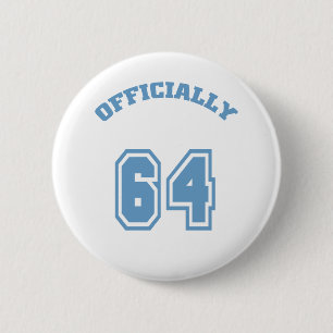 Officially 64 pinback button