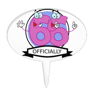 Officially 66 Birthday Banner Cake Topper