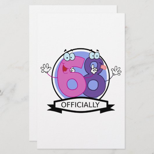 Officially 68 Birthday Banner. (Front/Back)