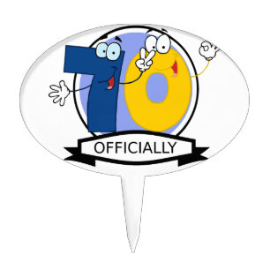 Officially 70 Birthday Banner Cake Topper